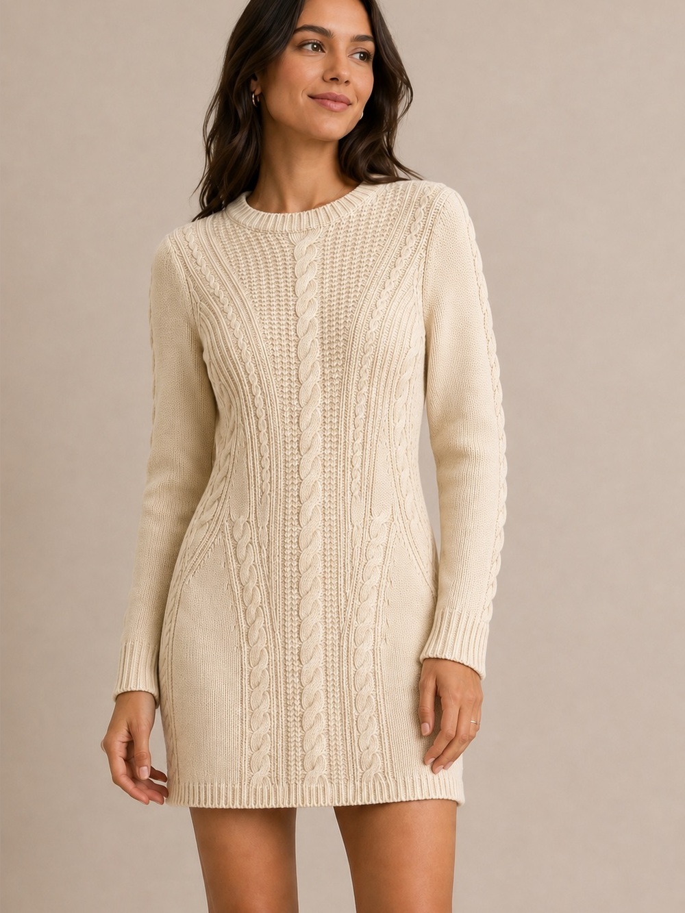 Treasure & Bond • Something Navy Cable Knit Sweater Dress XS